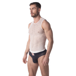 Barcode Berlin Débardeur Filet Stefano Blanc